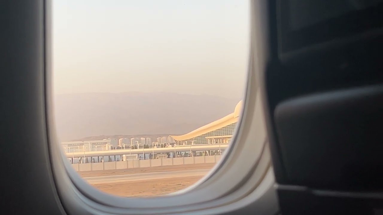 Take off at Ashgabat Airport Turkmenistan