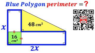 Can you calculate the Perimeter of the Blue Polygon? | (Area) | #math #maths | #geometry