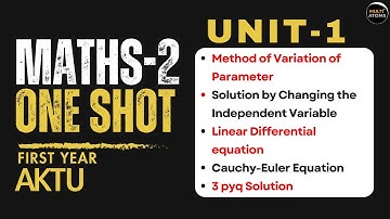 Eng. Maths-2 | Maths-2 Unit-1 One Shot | Engineering Mathematics-2 aktu | Aktu Exams | Maths2 Unit-1
