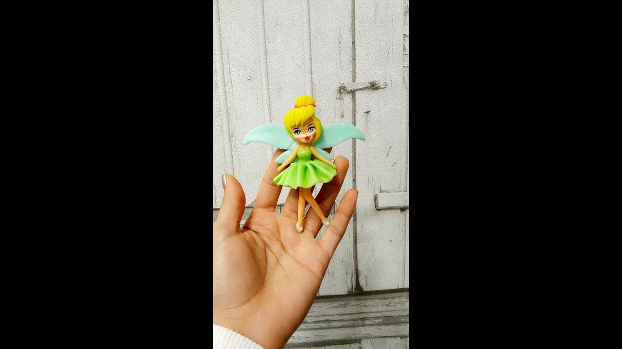 كيف نصنع لعابة تنكر بيل من عجينة السيراميك البارد Tinker Bell polymer clay