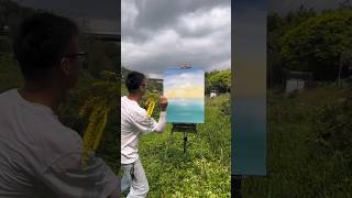 Global scenic spring beach golden leaves glow 🌅🍃 #shorts #video #nature #art