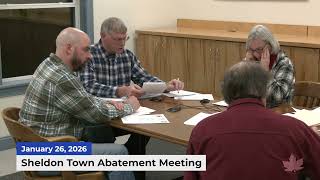 Sheldon Town Selectboard Abatement and Regular Meetings | 01/26/2026