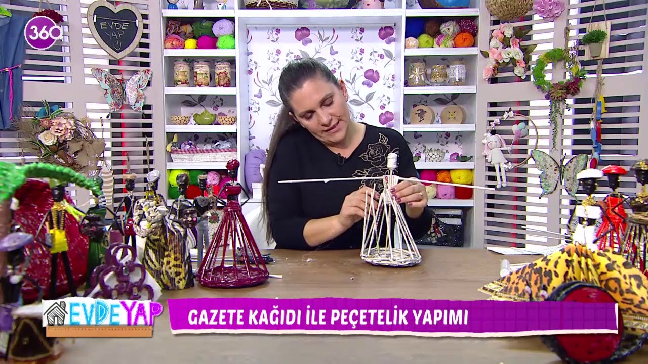 Gazete Kağıtlarından Dekoratif Peçetelik Yapımı - Evde Yap - 23 02 2020