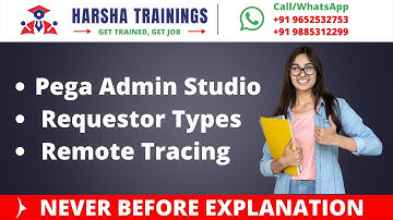 Pega Admin Studio, Requestor Types,  Remote Tracing  Extraordinary explanation by Harsha.