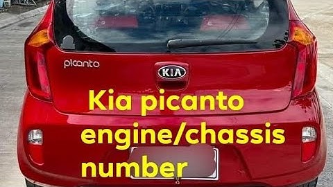 kia picanto engine/chassis number location
