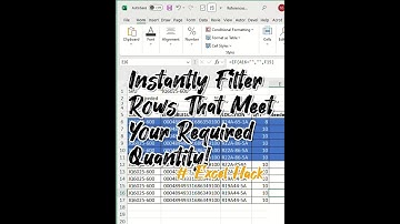Excel Hack: Instantly Filter Rows That Meet Your Required Quantity!