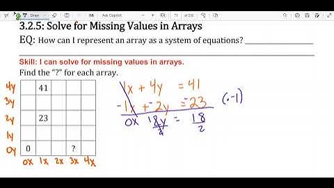 3.2.5 Solve for Missing Values in Arrays