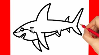 How to draw a shark Step by Step - How to draw and color a shark easy