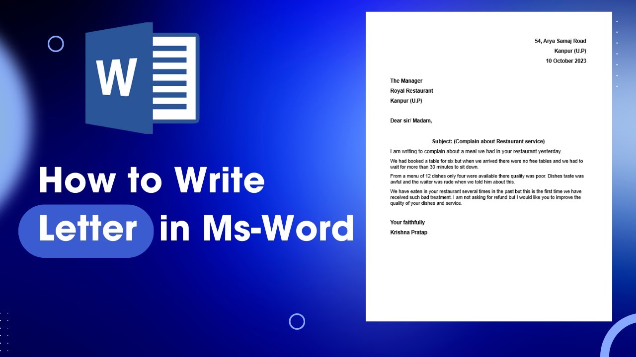 How to type letter in word document write ms word professional letter