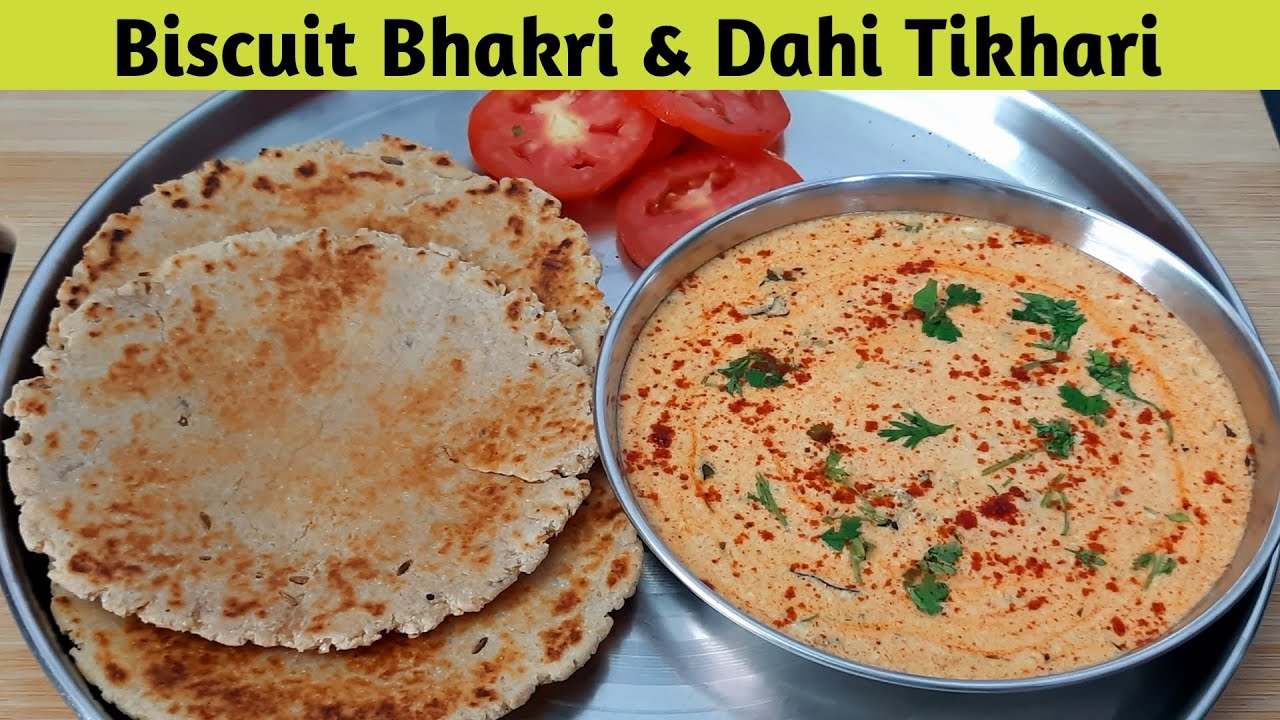 Easy Dinner or Lunch Recipe Jain Dahi Tikhari&Bhakhri Biscuit