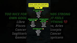 ZODIAC SIGNS AND THEIR MOST MISUNDERSTOOD PERSONALITY TRAIT 🖤✨ #shorts #zodiac #trending