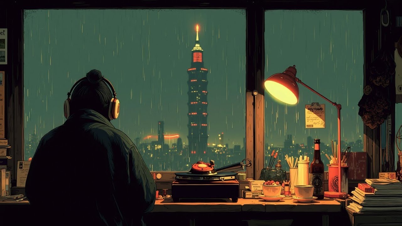 Дождливая Городская Ночь ~ Чилл Джазхоп Микс для Фокуса и Расслабления
