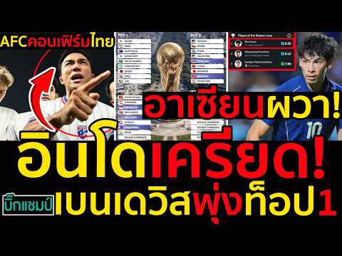 อาเชียนผวา! อินโดเครียด! AFCคอนเฟิร์มไทย เบน เดวิส พุ่งท็อป1