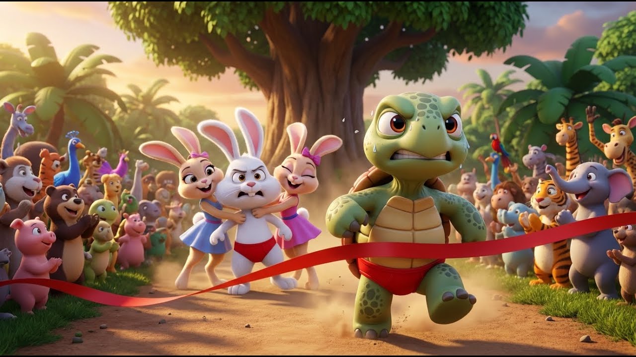 Epic Rabbit vs Turtle Race in the Jungle | Fun 3D Cartoon Adventure ...