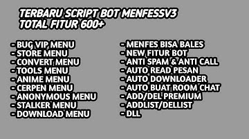 FIX! SC BOT MENFESSV3 | BUG VIP | STORE MENU NO ENC BY @OhMyLexx24