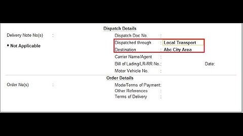 Tally Add On : Despatch Details Automation in Sales Invoice in Tally Prime Software