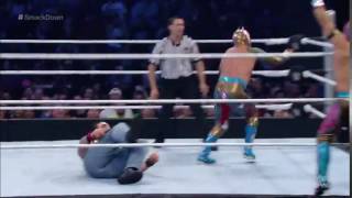 Sin Cara -  Springboard Moonsault and Suicide Dive Combo HIGH