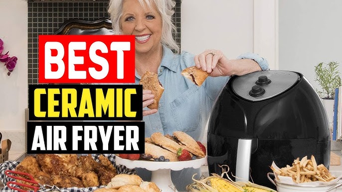 Paula Deen 1700W 6.13 qt Ceramic Nonstick Single Basket Air Fryer w/  Crisper 