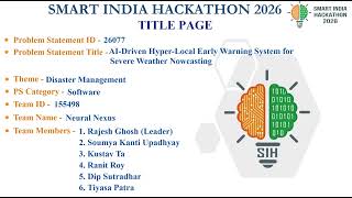 SIH 2026 | Varshaa-Drishti – AI-Driven Hyper-Local Weather Nowcasting & Early Warning System screenshot 5