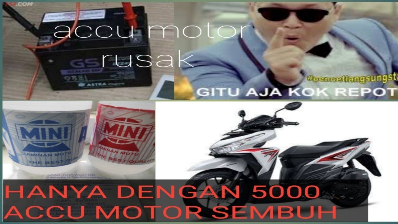 ciri accu motor  vario  rusak soak totorial memperbaiki 