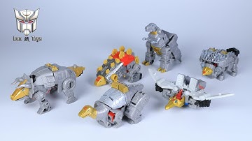 【Transformers combiner】 Volcanicus! Core class Dinobots Grimlock Sludge Slug Scarr Swoop Snarl 修罗王