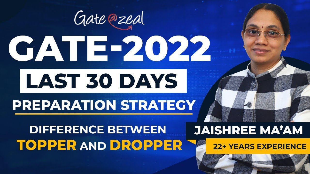 Gate Exam Last 30 Days Preparation Stratagy | Gate 2022 Exam - YouTube