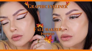 EASY GRAPHIC EYELINER | FALL EYE MAKEUP LOOK INSPIRED #makeuptutorial