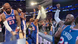 Philadelphia 76ers INSANE welcome for LeBron James🤯 & first chalk toss 