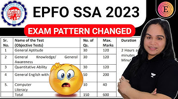 EPFO SSA exam pattern changed | EPFO SSA 2023 complete notification | EPFO SSA 2023 | #epfossa