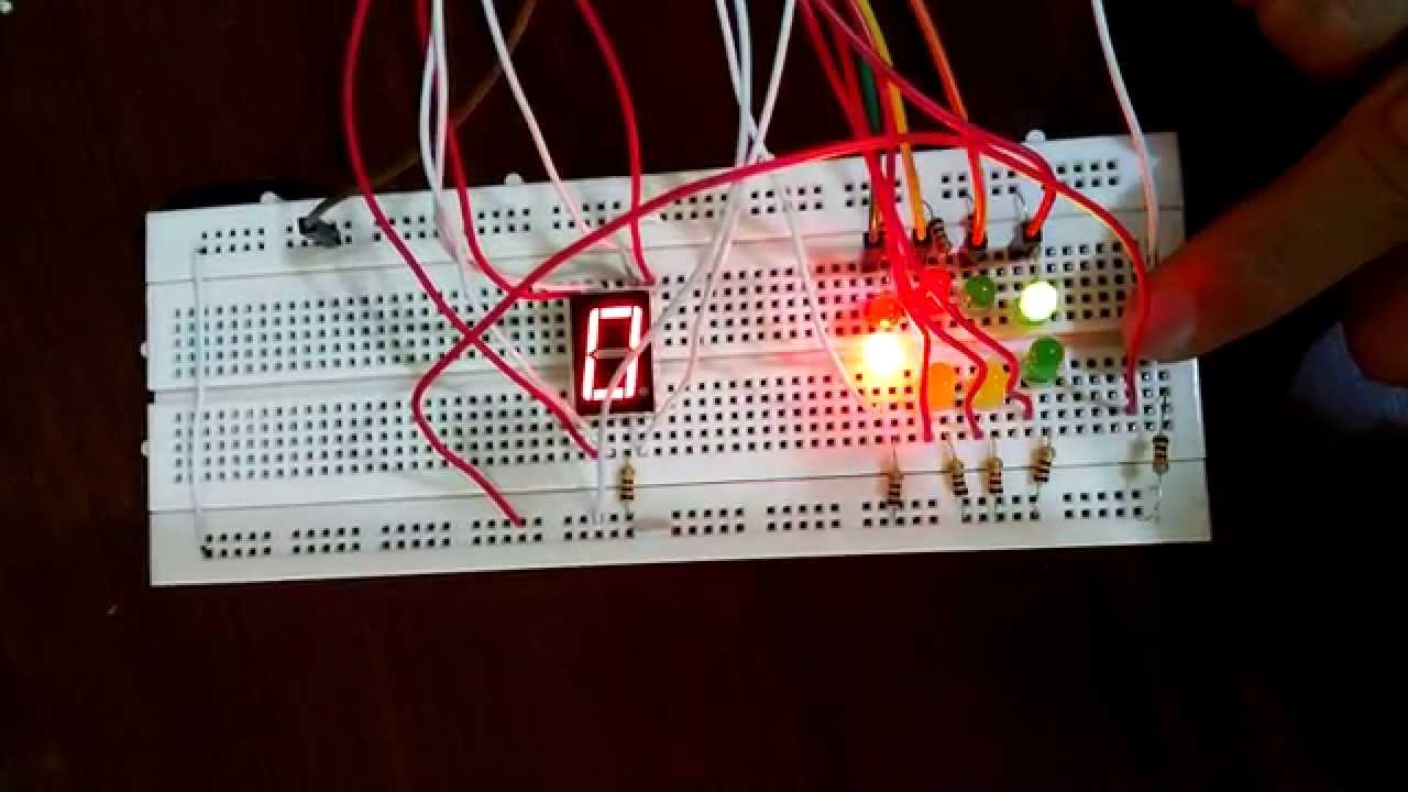 Arduino : Seven Segment, Led, Button - YouTube