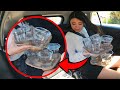 Filling an uber with water cups and driving around town