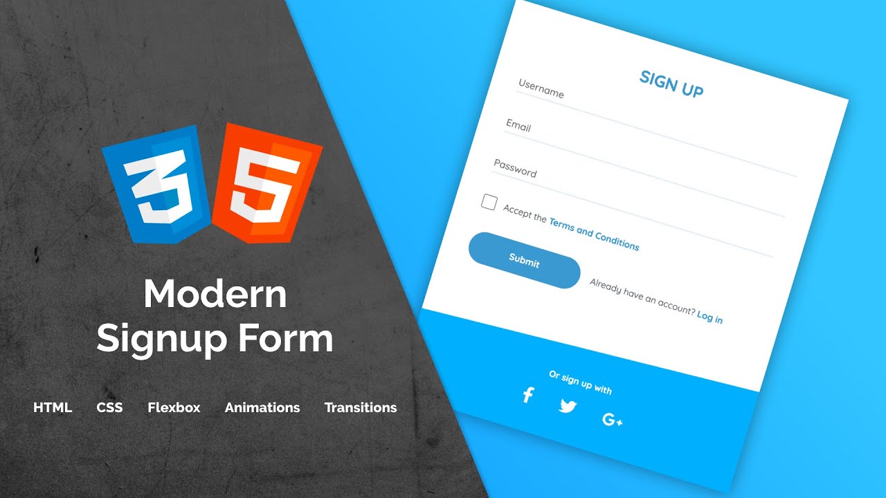 Build a Modern Signup Form Using HTML, CSS & Flexbox