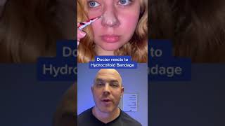 Derm reacts to satisfying hydrocolloid bandage removal! #hydrocolloidpatch #acne #dermreacts