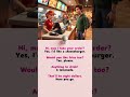 Learn basic English conversation at Fast Food Restaurant | A1 Conversation
