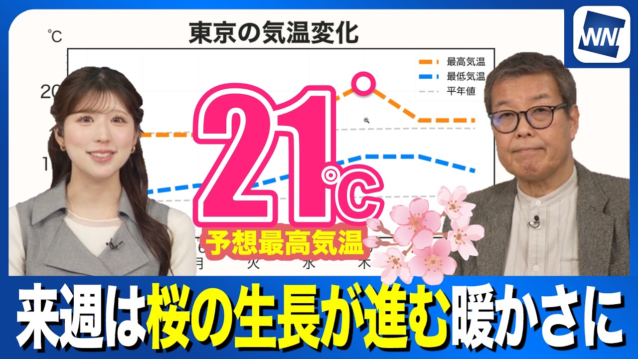 Weekly Weather Forecast] 21℃ forecast for Tokyo; pleasant weather