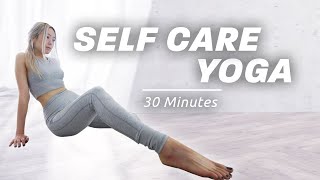 Self Care Yoga -  mobility routine to reduce tension + meditation | stretch back &amp; legs | DAY 7