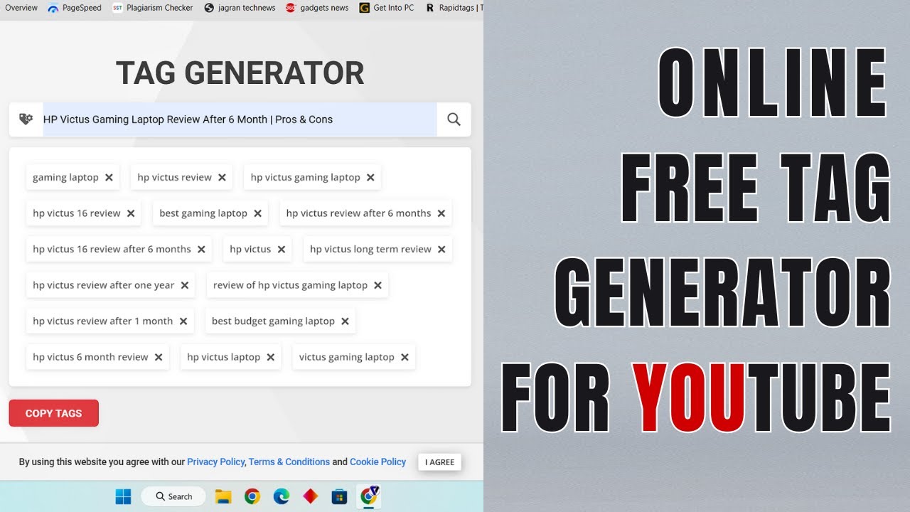 Free Youtube Tag Generator | Online Youtube Tag Generator