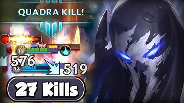 PYKE IS TOO BROKEN IN THIS SEASON! (2X QUADRA, 27 KILLS) - BUILD & RUNES - WILD RIFT GAMEPLAY