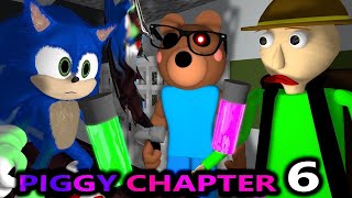 PIGGY CHAPTER 6 vs BALDI \& SONIC! ROBLOX SPEEDRUNNER CHALLENGE! HOSPITAL horror Minecraft Animation