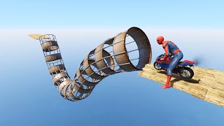 سبايدرمان يدخل الانبوب باصغر دباب قراند 5 GTA V Spiderman enters Pipe mini bike