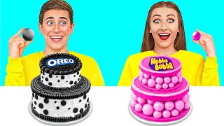 Black vs Pink Cake Decorating Challenge | Tasty Kitchen Hacks by Mega DO Challenge