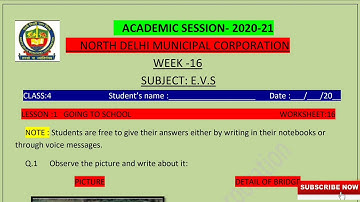 Class 4 EVS (Week 16) English  Medium Topic: GOING TO SCHOOL | Knowledge Kingdom | E.V.S. Worksheet