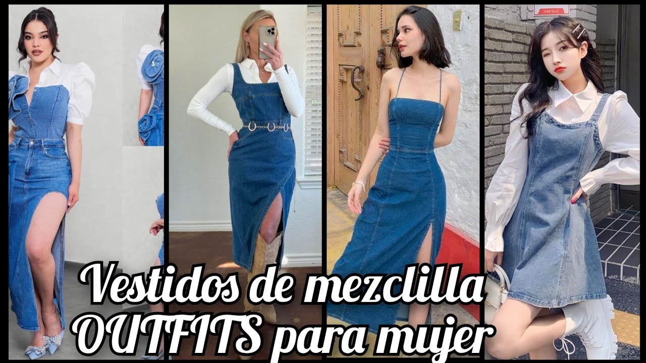 Джинсовые платья/Идеи образов для женщин #образы #мода #образ #платья #повседневныеобразы