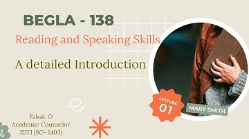 BEGLA 138 Reading and Speaking Skills| Classes| An introduction| Lecture No.01| Malayalam