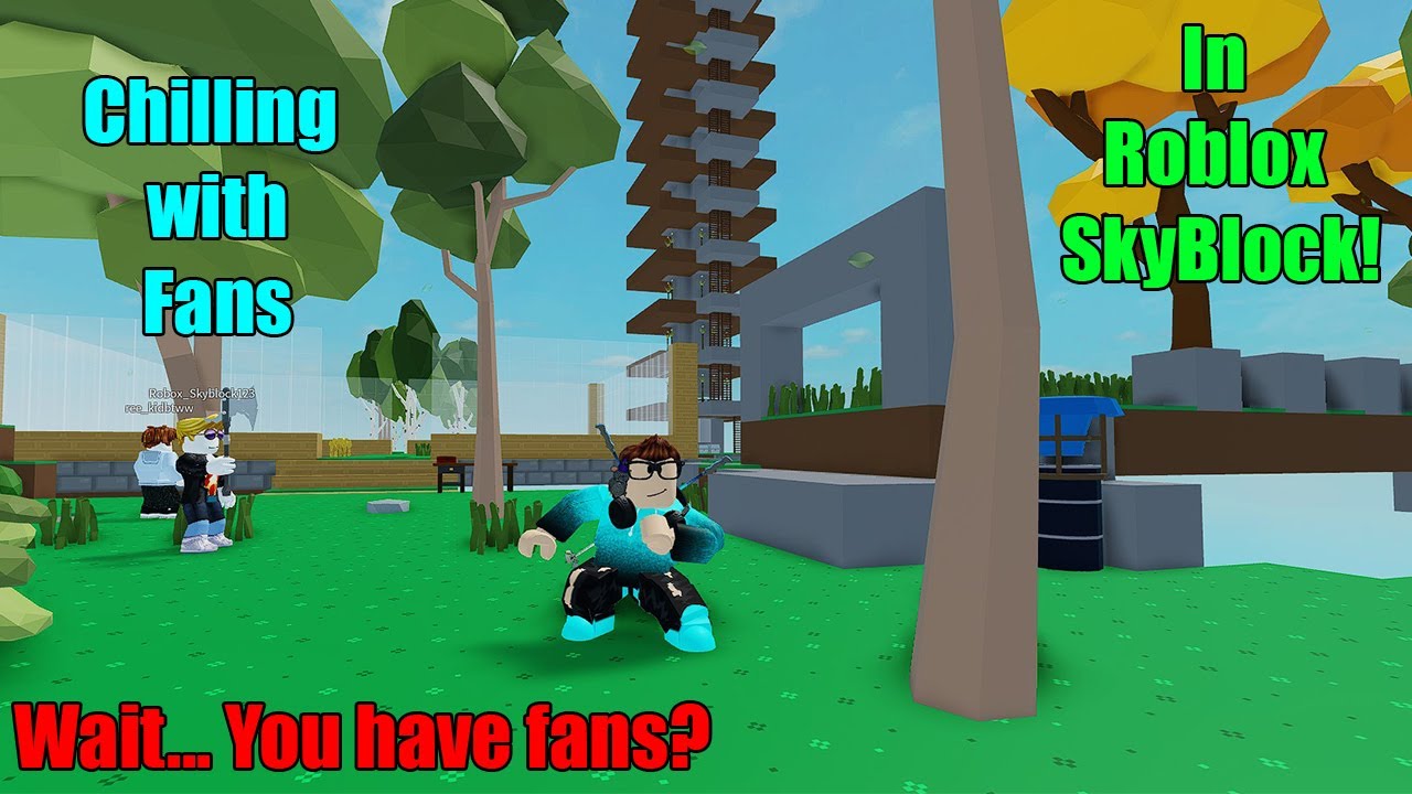 Hanging Out With Fans In Roblox Sky Block Youtube - hanging out with fans roblox