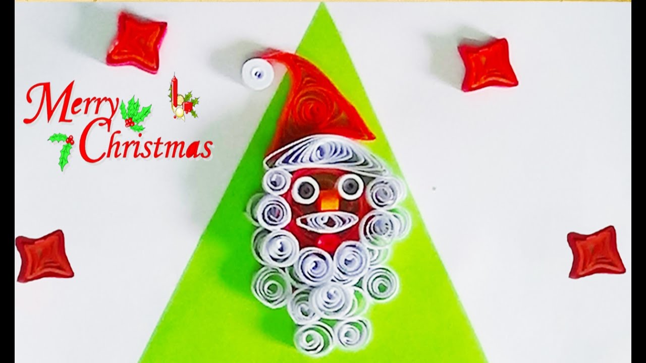 paper quilling: How to make Santa figure with quilling strips for ...