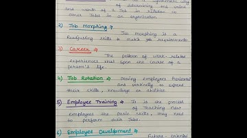 Short notes on HRM part-2 | Job evaluation,Job rotation,Training,Development | Commerce/Management.