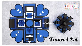 Tutorial 2/4 - LOVE BOX XANH / Blue Explosion Box - NGOC VANG Handmade