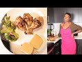 EASY Air Fried Garlic Lemon Pepper Chicken Legs + Cabbage & Cornbread! | COOKIN' WITH MOTHAWIFE