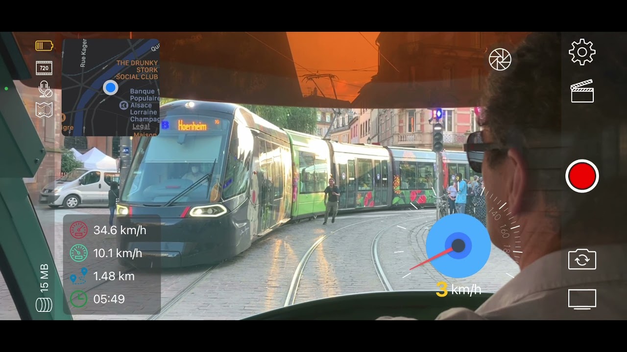Strasbourg Tram 13,5km/h moy. Hypercentre Est-Ouest (ligne F)